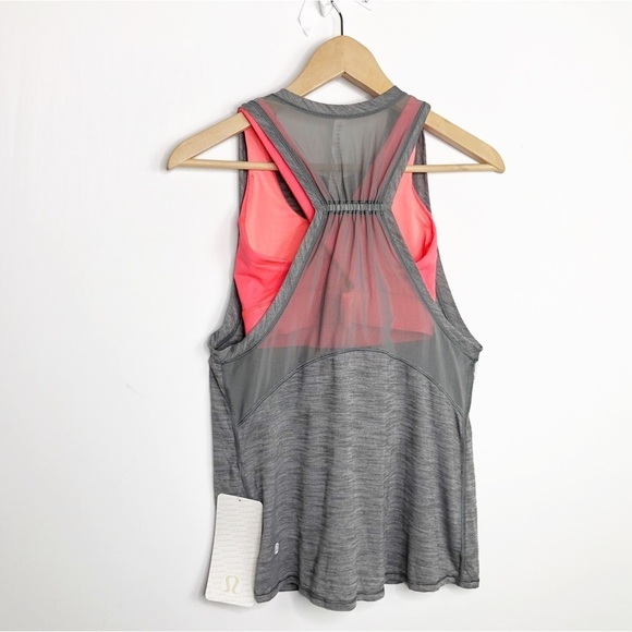 LULULEMON Gray/orange workout circuit tank top - Picture 9 of 10